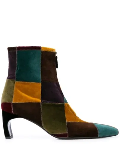 Rosetta Getty Patchwork Ankle Boots In Multicolour