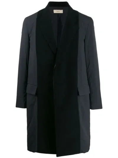 Maison Flaneur Contrast Colour Coat In Blue