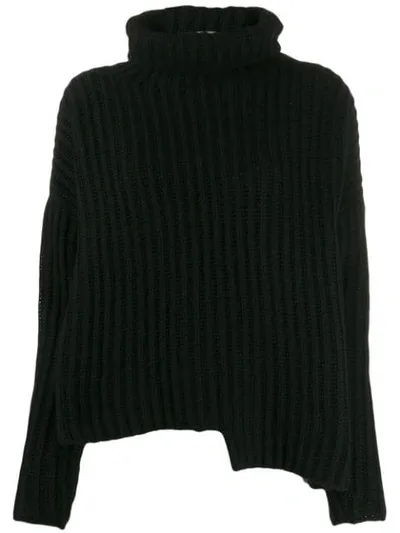 Thom Krom Asymmetric Turtle-neck Sweater In Black