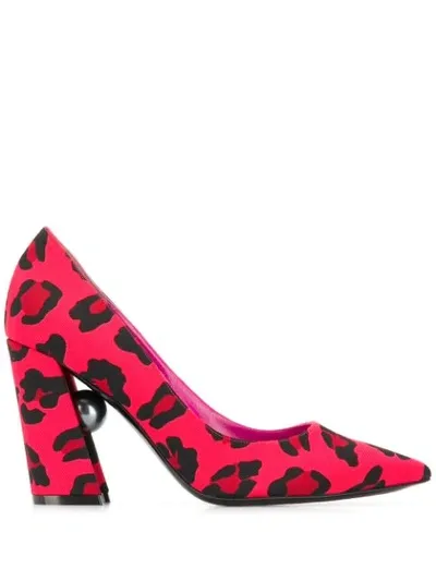 Nicholas Kirkwood Miri Leopard-print Canvas Courts In Red