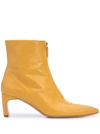 Rosetta Getty 80 Yellow Leather Ankle Boots