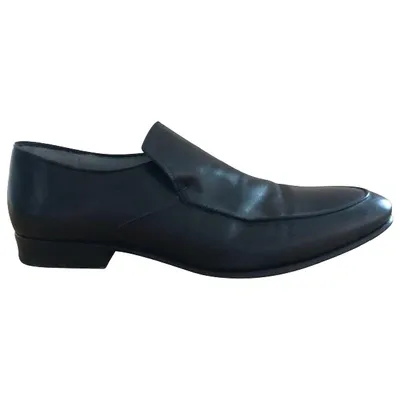 Pre-owned Kenzo Leather Flats In Black