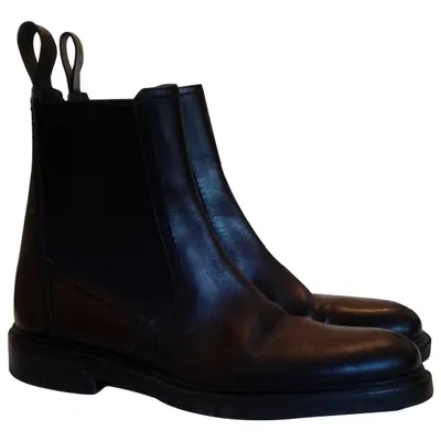 Pre-owned Gucci Leather Ankle Boots In Black