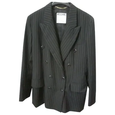 Pre-owned Moschino Wool Blazer In Black