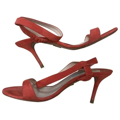 Pre-owned Prada Sandals In Red