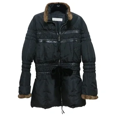 Pre-owned Valentino Peacoat In Black