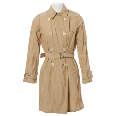 Pre-owned Moncler Trench Coat In Beige