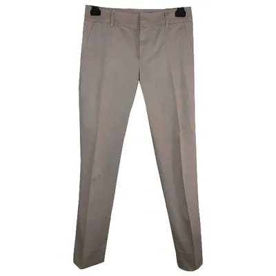 Pre-owned Max Mara Straight Pants In Beige