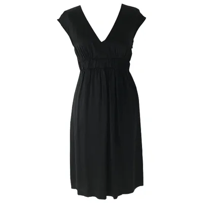 Pre-owned Max Mara Silk Mid-length Dress In Black