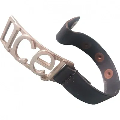 Pre-owned Iceberg Leather Bracelet In Black