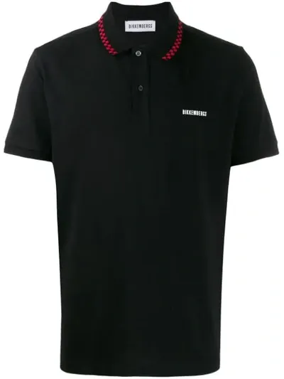 Dirk Bikkembergs Check-print Detail Polo Shirt In Black