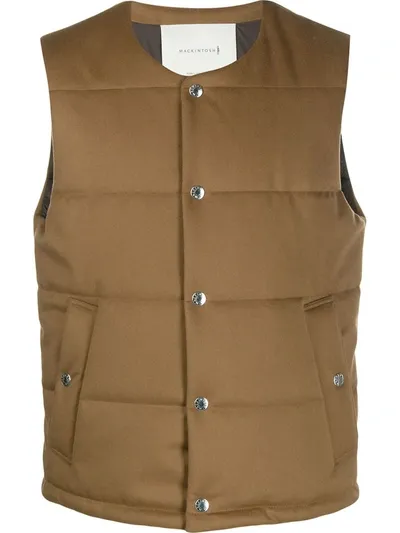 Mackintosh Gills Storm System Wool Vest In Brown