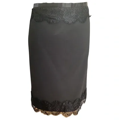 Pre-owned Dolce & Gabbana Wool Mid-length Skirt In Black