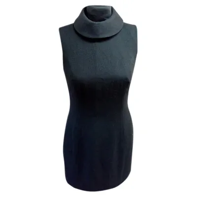 Pre-owned Kenzo Wool Dress In Black