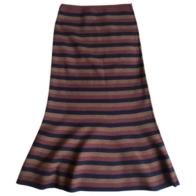 Pre-owned Victoria Beckham Wool Mid-length Skirt In Multicolour