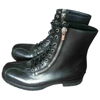 Pre-owned Costume National Leather Boots In Black