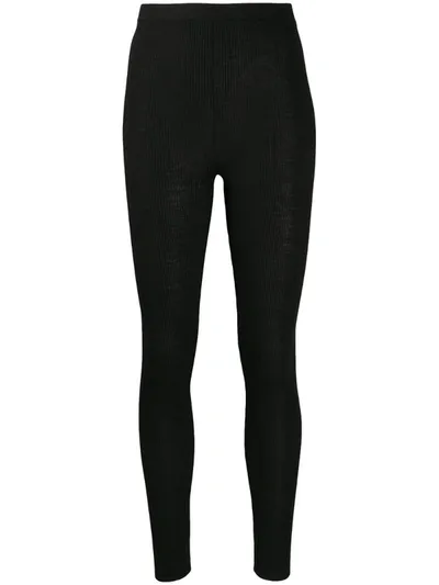 Dolce & Gabbana Double Woolen Fabric Leggings In Black