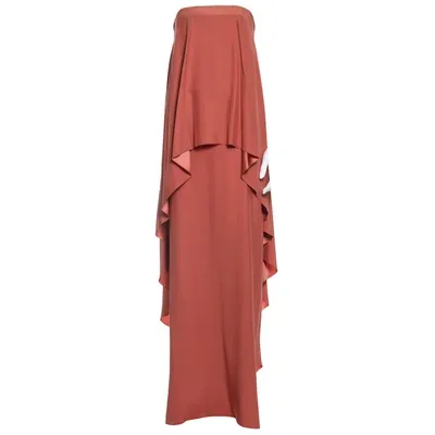 Pre-owned Lanvin Silk Maxi Dress In Orange