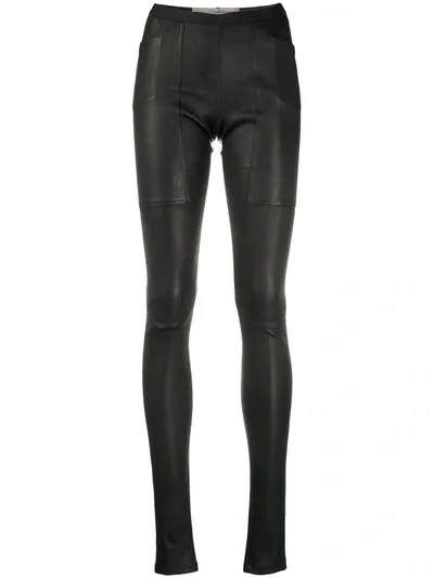 Rick Owens Stitched-panel Stretch Legging In Black