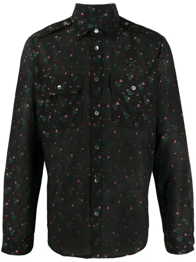 Vivienne Westwood Anglomania Floral Print Shirt In Black