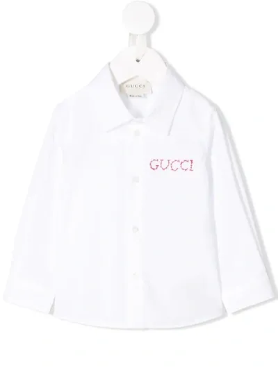 Gucci Babies' Long Sleeved Shirt In White