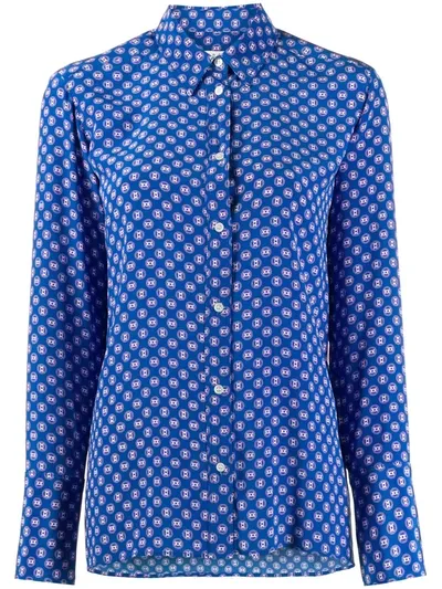 Sandro Doryn Monogram Print Shirt In Blue