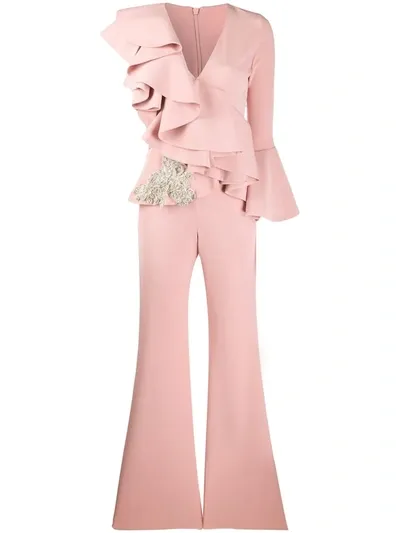 Loulou Ruffled Jumpsuit In Pink