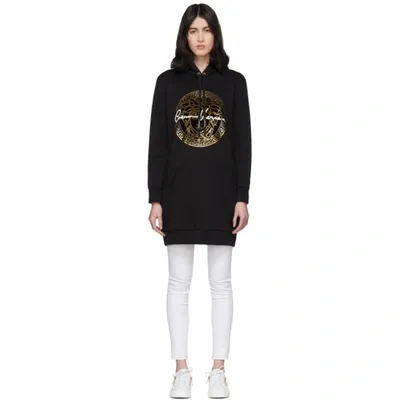 Versace Gv Signature Hoodie Dress In A1008 Black