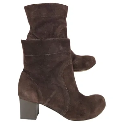 Pre-owned Marni Ankle Boots In Brown