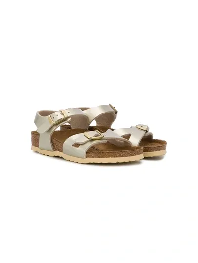 Birkenstock Kids' Rio Metallic Sandals In Gold