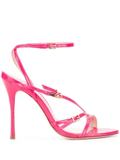 Schutz Open Toe 115mm Strappy Sandals In Pink