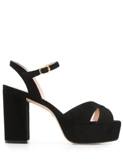 Stuart Weitzman Ivone Chunky-heel Sandals In Black