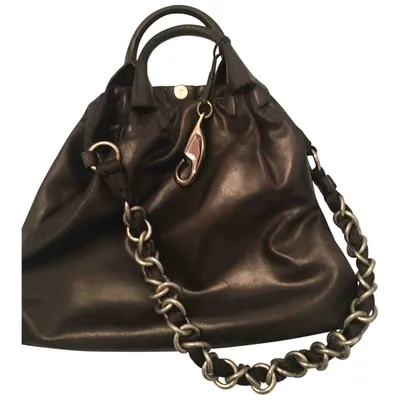 Pre-owned Fay Leather Handbag In Black