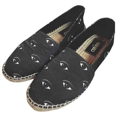 Pre-owned Kenzo Cloth Espadrilles In Black