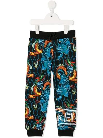 Kenzo Kids' Jogginghose Mit Drachen In Blue ,red