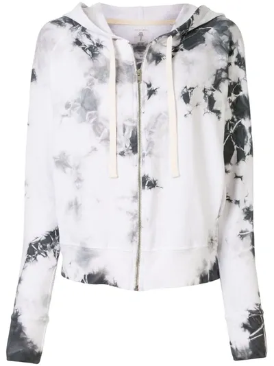 Electric & Rose Ryder Tie Dye Zipped Hoodie In White