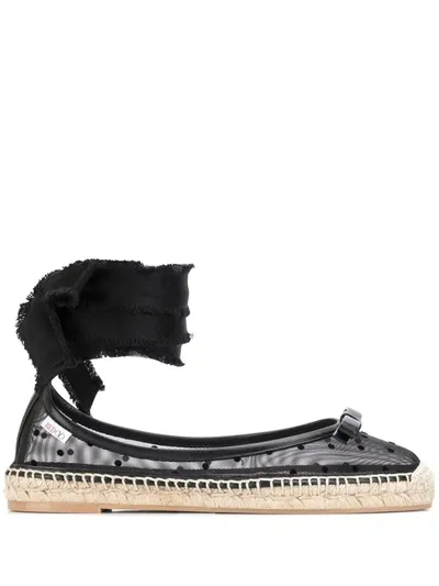 Red Valentino Red(v) Ankle-tie Sheer Espadrilles In Black