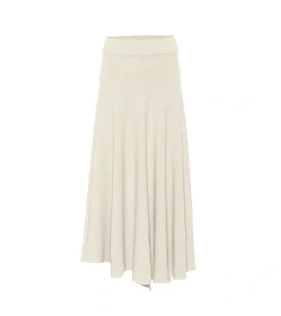 Jil Sander High-rise Wool Midi Skirt In Grey