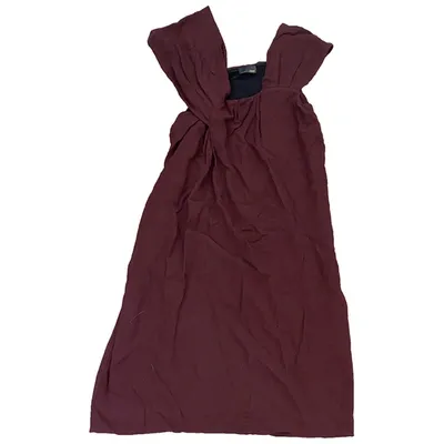 Pre-owned Fendi Silk Mini Dress In Burgundy