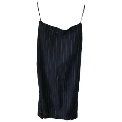 Pre-owned Victoria Beckham Wool Mid-length Skirt In Navy