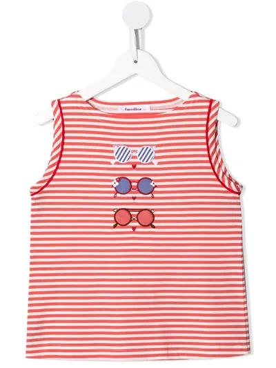 Familiar Kids' Sunnies Striped Tank Top In White