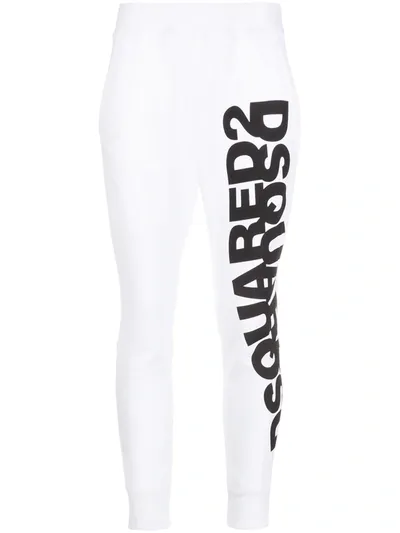 Dsquared2 Logo Print Track Pants In White