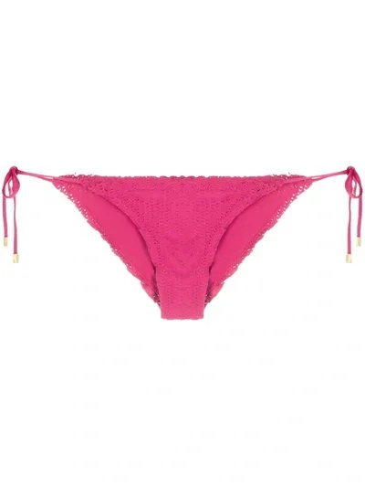 Vix Ripple Effect Side Tie Bikini Bottoms In Pink