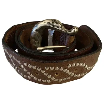 Pre-owned Replay Leather Belt In Brown