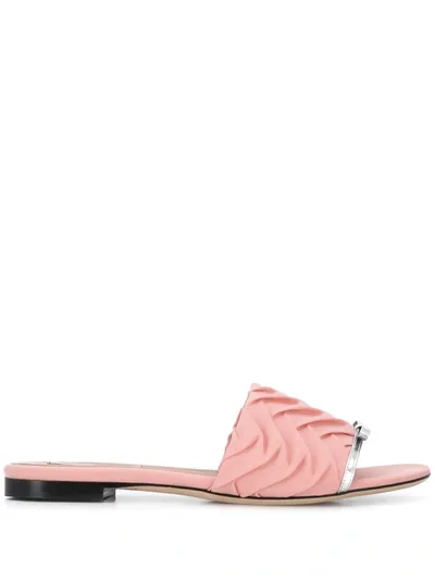 Marco De Vincenzo Textured Strap Sandals In Pink