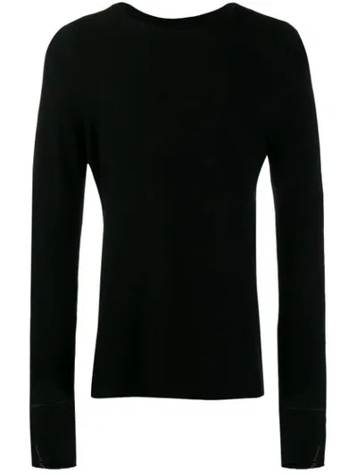 Thom Krom Round Neck L/s Tshirt In Black