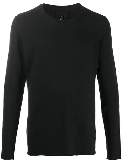 Thom Krom Raw Hem Long-sleeved Top In Black