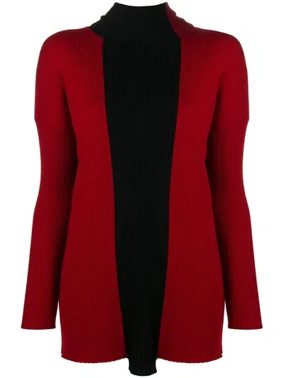 Pierantoniogaspari Colour-block Panel Jumper In Red