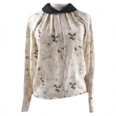 Pre-owned Marni Silk Blouse In Beige