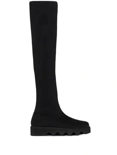 Issey Miyake Black Bounce Flat Thigh-high Boots